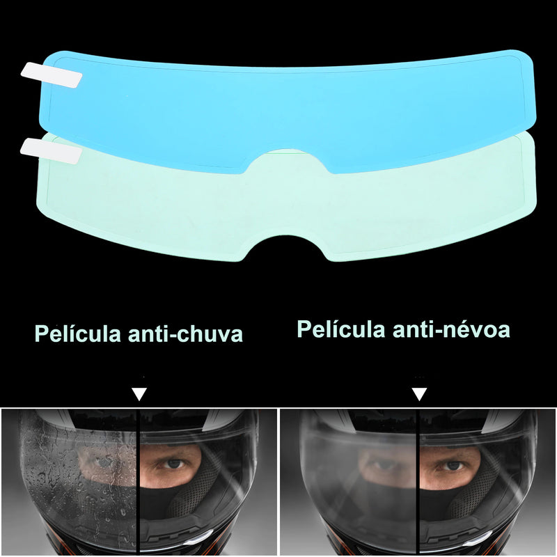 2 Película  para capacete Ante Chuva e embaçamento