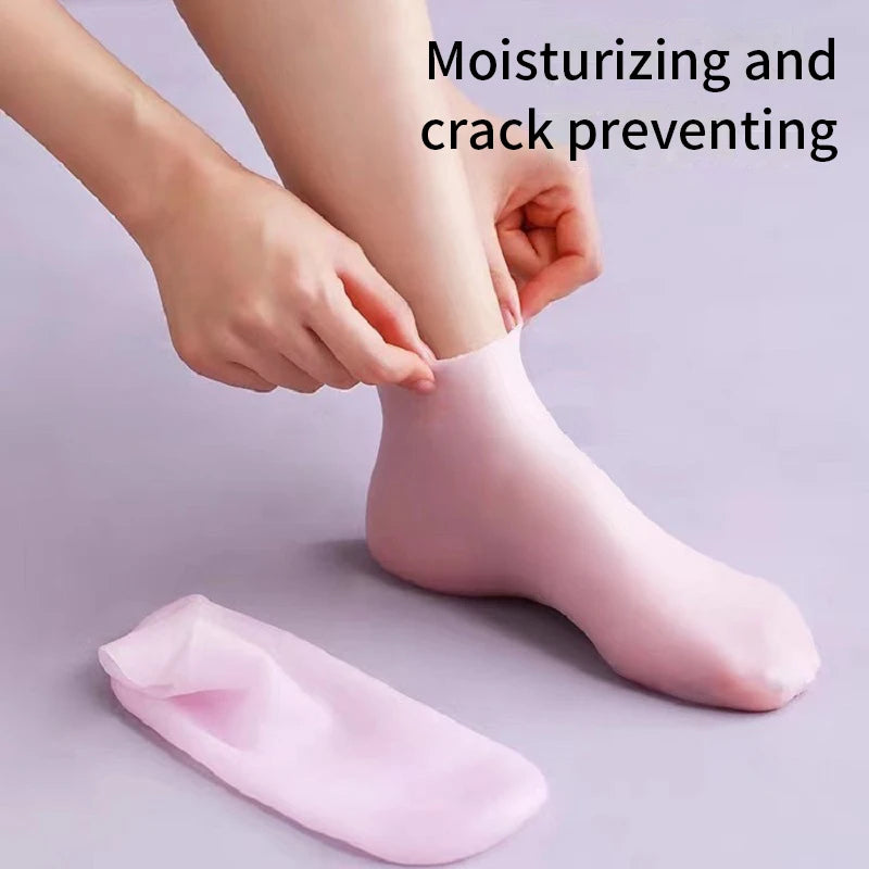 1pai Silicone Foot Care Socks Anti Cracking Moisturizing Gel Socks Cracked Dead Skin Remove Protector Pain Relief Pedicure Tools