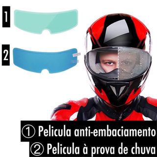 2 Película  para capacete Ante Chuva e embaçamento