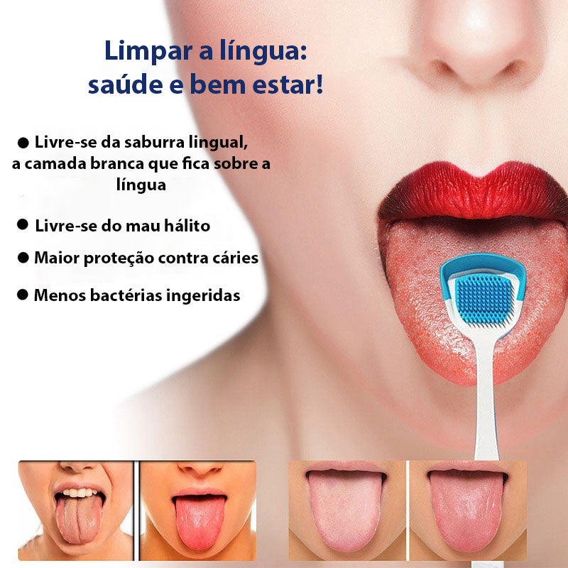 Gel Língua Clean + [BRINDE] Raspador Profissional 2 em 1