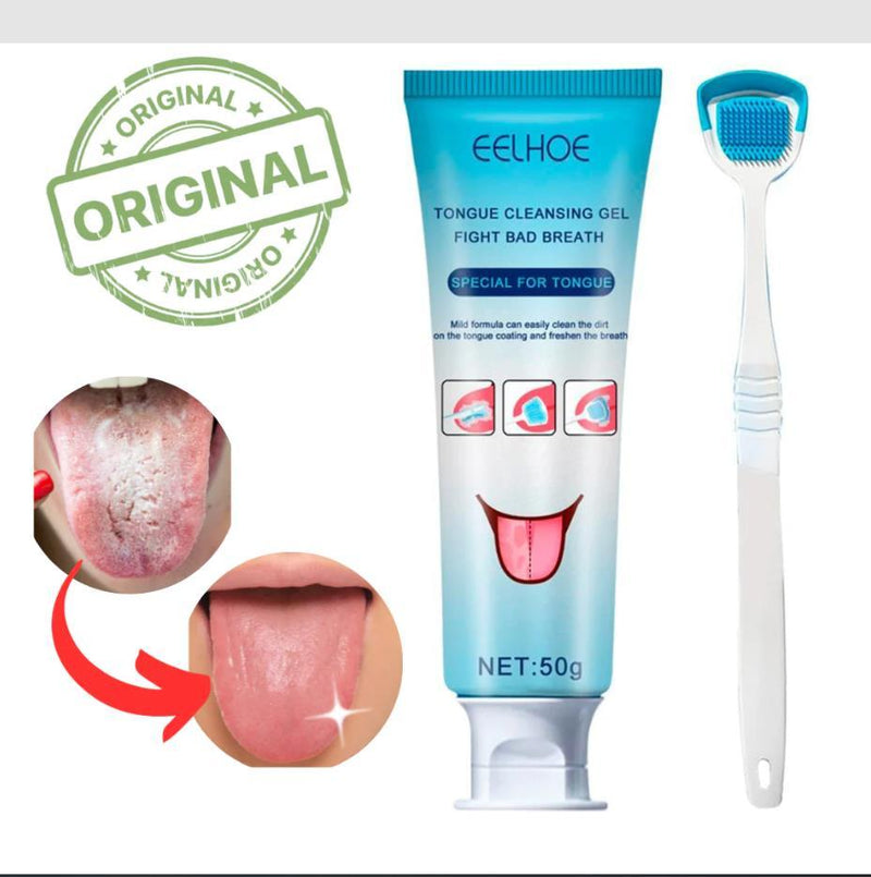 Gel Língua Clean + [BRINDE] Raspador Profissional 2 em 1