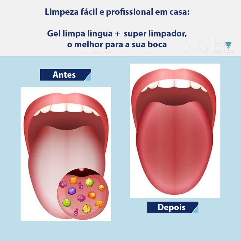 Gel Língua Clean + [BRINDE] Raspador Profissional 2 em 1